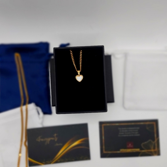 18K Gold Plated Heart Pendant with 18K Gold Miami Cuban Link Chain - Picture 2 of 10